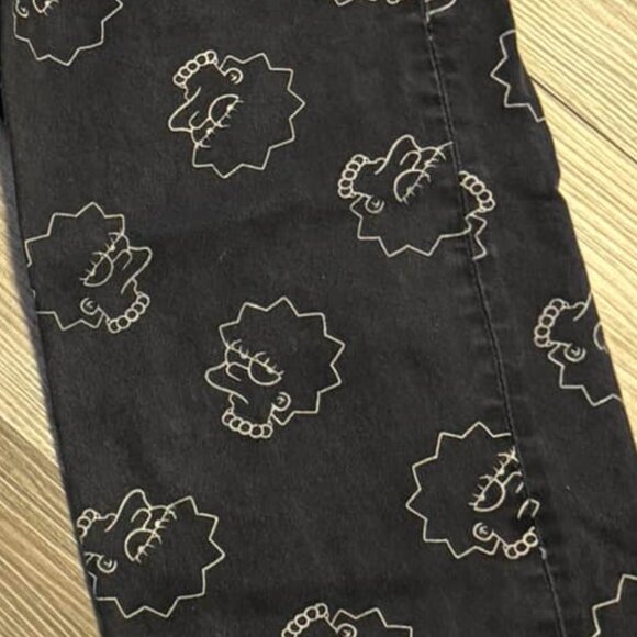 H&M Black jeans with Lisa Simpson size 2. Wide leg - Picture 2 of 3